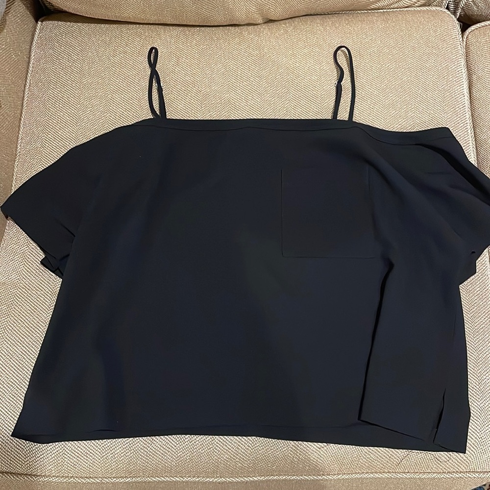 Black Off Shoulder Boxy Top - Picture 1 of 4